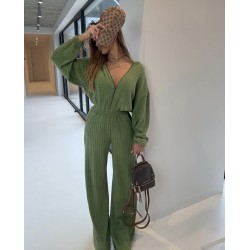 Kombinezon Aspen warkocz oliwkowy