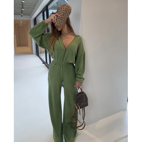 Kombinezon Aspen warkocz oliwkowy