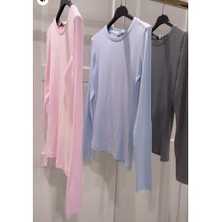 Bluzka basic pod szyje( blekit, róż, szara)