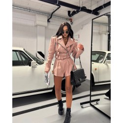 Spodenki Lamilla plecione pudrowo brzoskwiniowe