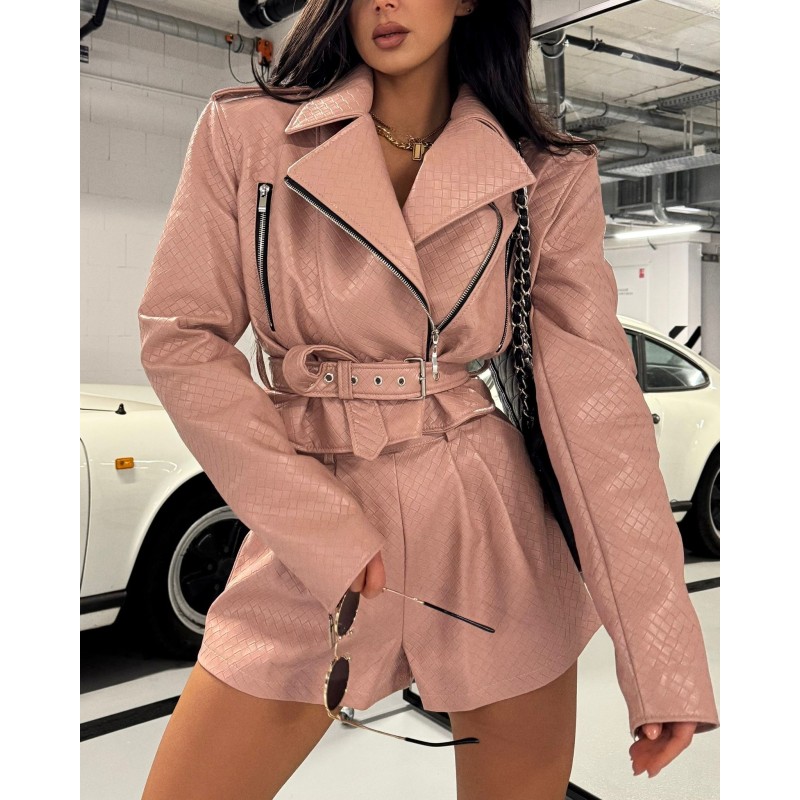 Spodenki Lamilla plecione pudrowo brzoskwiniowe