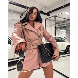 Spodenki Lamilla plecione pudrowo brzoskwiniowe