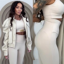 Modelujace legginsy Lady Drama prazek