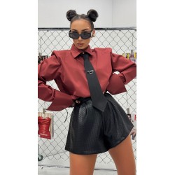 Spodenki Lamilla eko skora plecionka czarne