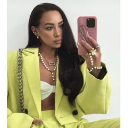 Rózaniec   biały z kamieni naturalnych KROTKI