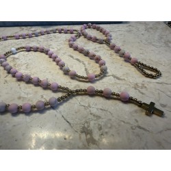 Pudrowo cukierkowy rozaniec krotszy