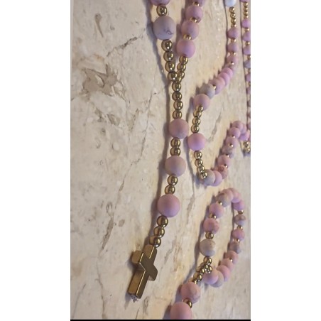 Pudrowo cukierkowy rozaniec krotszy