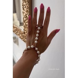 Bransoletka z kamieni naturalnych biala