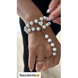 Bransoletka z kamieni naturalnych biala
