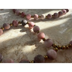 Naszyinik + bransoletka na palec ( szaro rozowy)