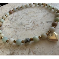 Choker matcha z sercem