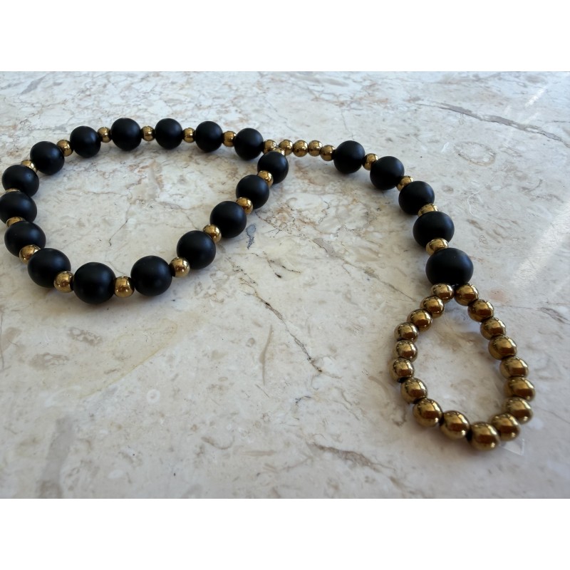 Bransoletka z onyksu czarna