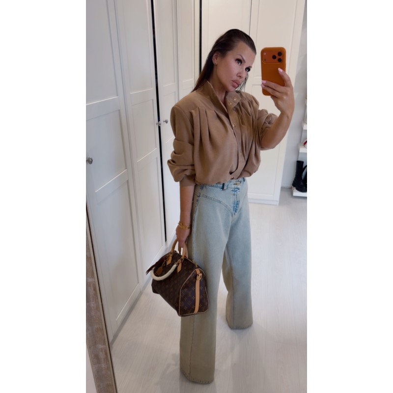 Kurtka Tessa Lamilla materialowa karmel