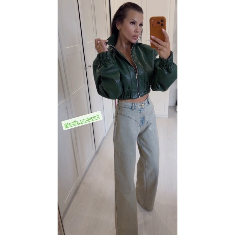 Jeansowe spodnie Lamilla z przeszyciem ( przybrudzony efekt )