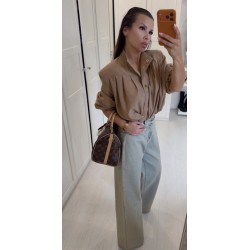 Jeansowe spodnie Lamilla z przeszyciem ( przybrudzony efekt )