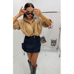 Kurtka Tessa Lamilla materialowa karmel