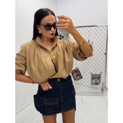 Kurtka Tessa Lamilla materialowa karmel