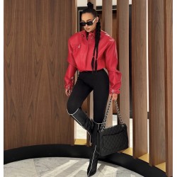 Bomberka Lamilla czerwien eko skora