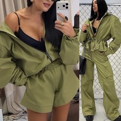 Kurtka z kapturem Lamilla khaki