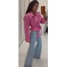Jeansowy trench  pink