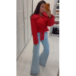 Jeansowy trench Emo czerwien