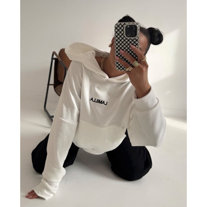 Bluza Lamilla kaptur biel