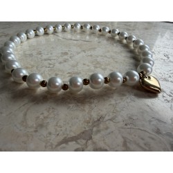 Choker perly z serduszkiem