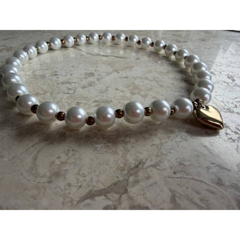 Choker perly z serduszkiem