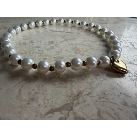 Choker perly z serduszkiem