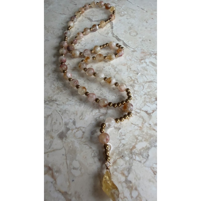 Naszyjnik z cytrynu z wisiorkiem ( takze cytryn )