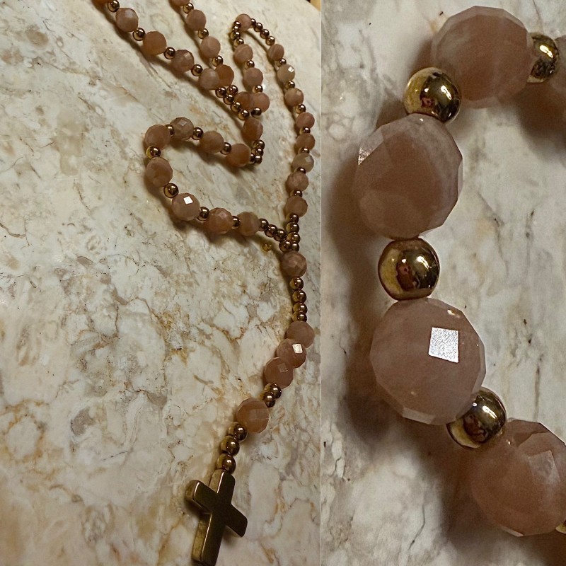 Rozaniec z kamienia slonecznego premium ( fasetowany )