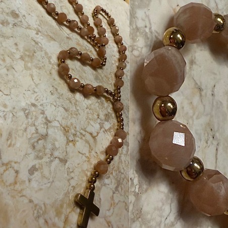 Rozaniec z kamienia slonecznego premium ( fasetowany )