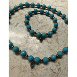 Zestaw turkusowy z cyrkonia