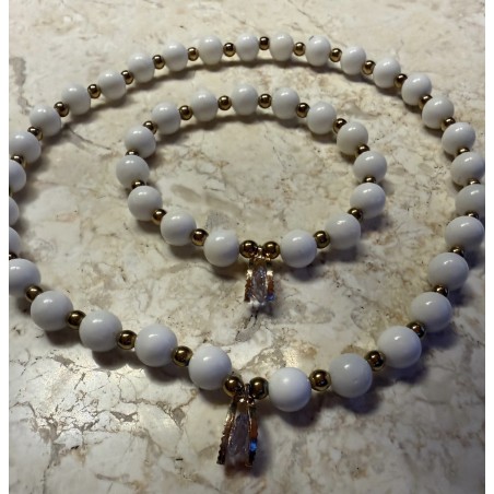 Choker z agatu z cyrkoniowa zawieszka