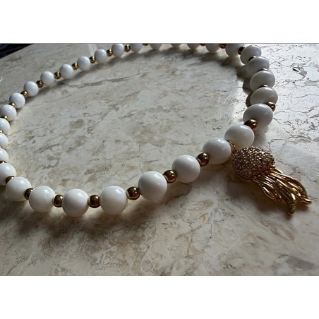 Choker z agatu z cyrkoniowa kalamarnica