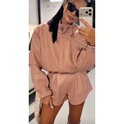 Kurtka Lamilla bomber brudny roz plecionka