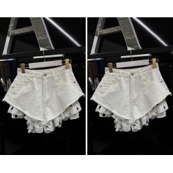 Spodenki jeans z podszewka grochy