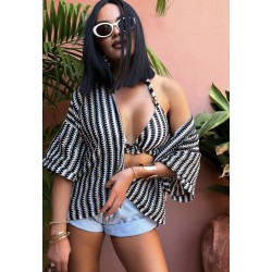 Bikini push up Zygzak czarne