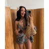 Bikini push up Zygzak czarne