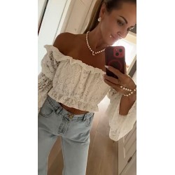 Choker bialy z sercem - kamienie naturalne