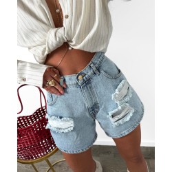 Spodenki jeansowe Lamilla dziury blekit