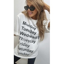 Tshirt Emo oversize Days czarne lub rozowe napisy