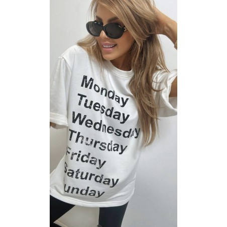 Tshirt Emo oversize Days czarne lub rozowe napisy
