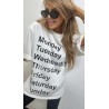 Tshirt Emo oversize Days czarne lub rozowe napisy