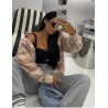 Flanelowa koszula Lamilla grey/pink