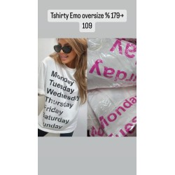 Tshirt Emo oversize Days czarne lub rozowe napisy