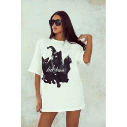 Tshirt Emo koty oversize
